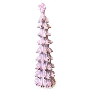 Cupcakes & Cashmere Peppermint Candy Ribbon Taffy Christmas Tree 19in Pink NEW